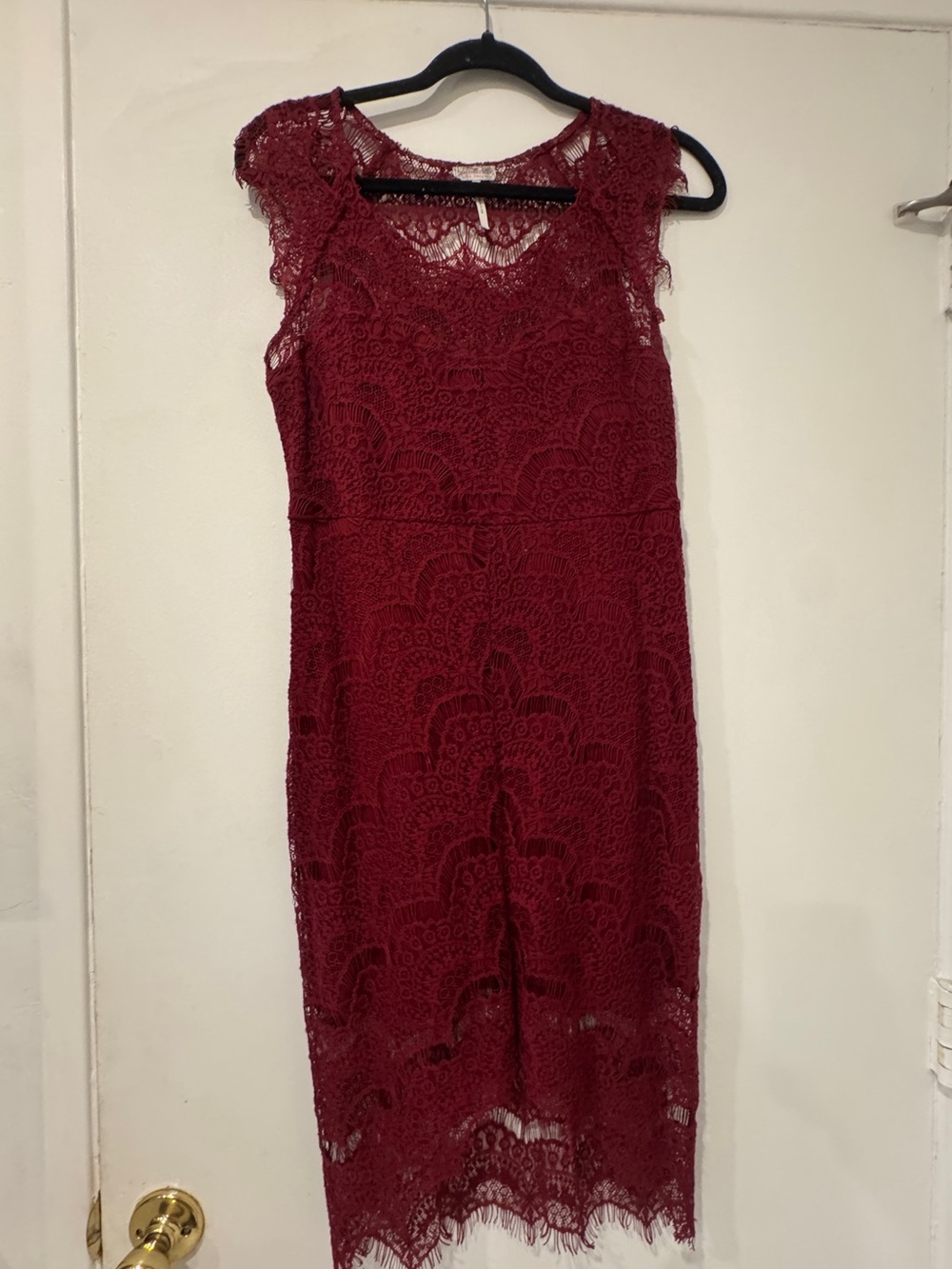 EUC Free People Intimately Lace Dress Burgundy Wine Red Size Small - Picture 4 of 6